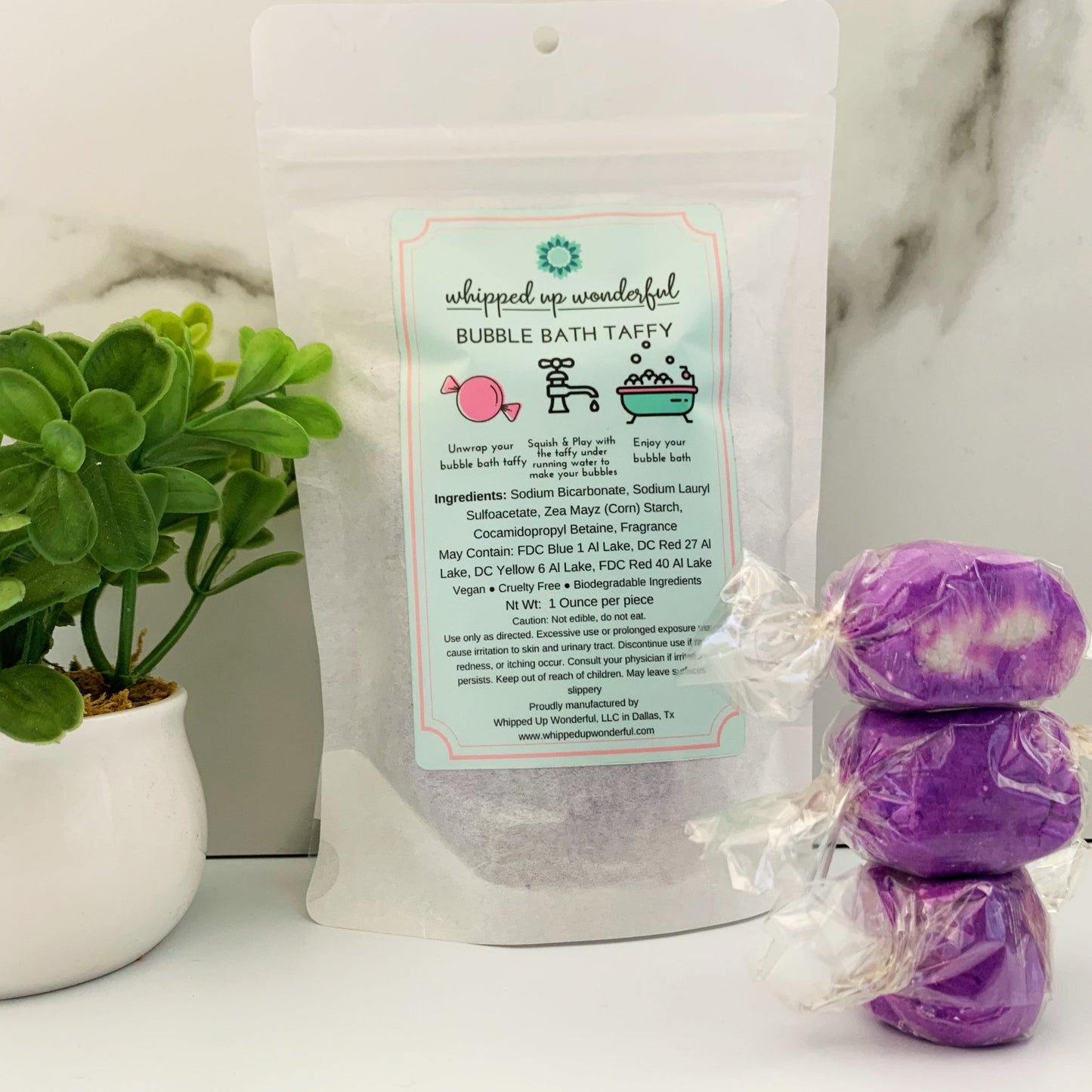 Lavender Bubble Bath Taffy - Whipped Up Wonderful